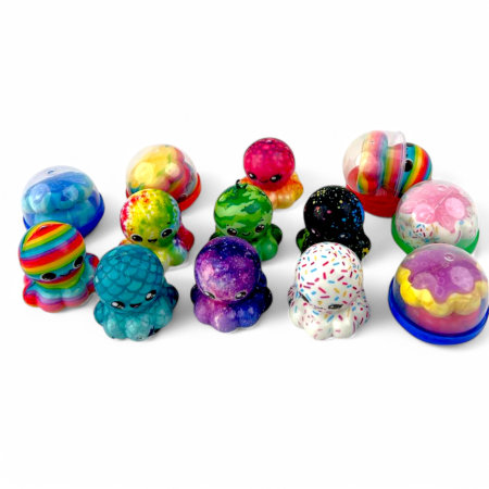 Игрушки в капсулах 45 мм Сквиш ОСЬМИНОЖКА 100шт/уп