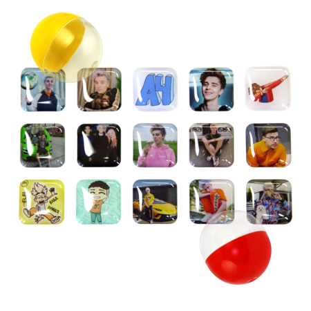 Игрушки в капсулах 34х30 мм Стикеры А4  250 шт/уп
