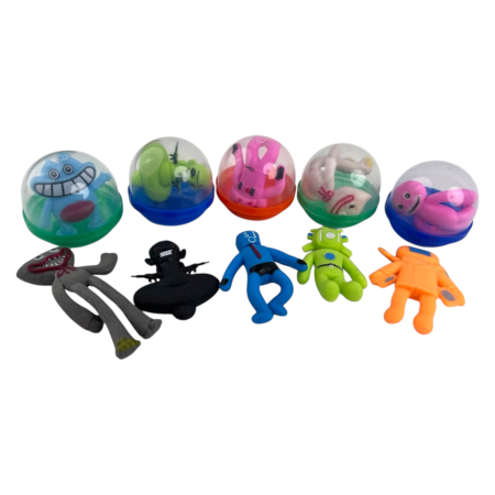 Игрушки в капсулах 45 мм Резиновые монстрики 100 шт/уп 