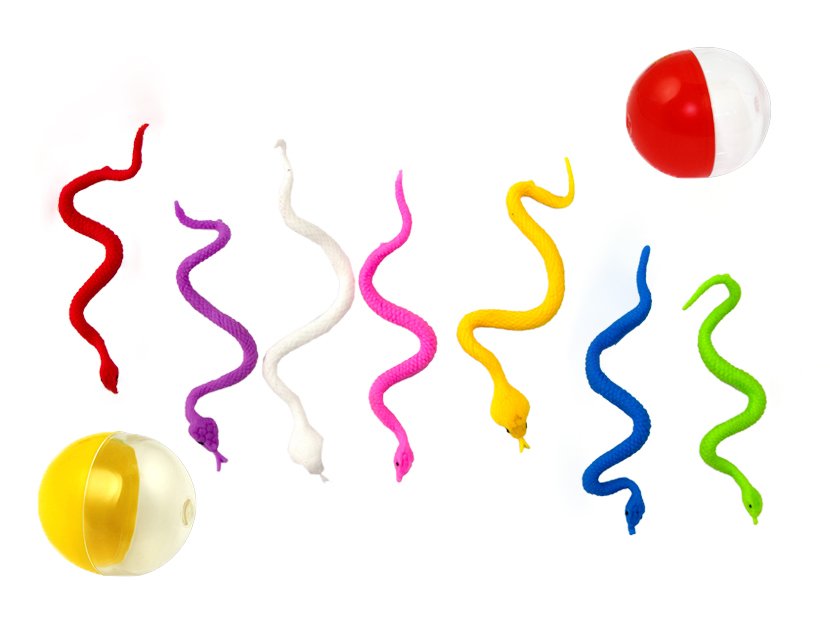 Игрушки в капсулах 34х30 мм Змейки 250 шт/уп