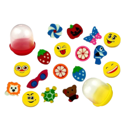 Игрушки в капсулах 28 мм Ластики 250 шт/уп