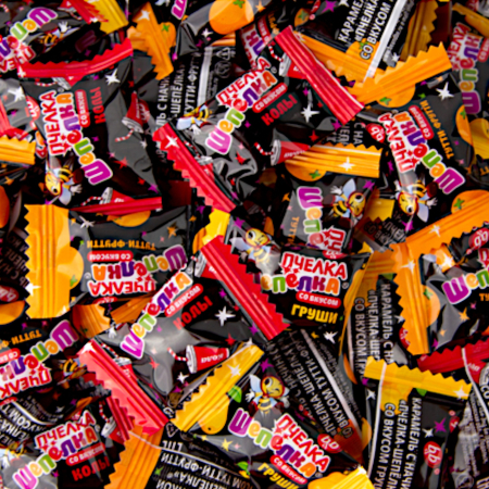 Конфеты карамель "Пчелка-Шепёлка", флоупак, 1 кг/уп