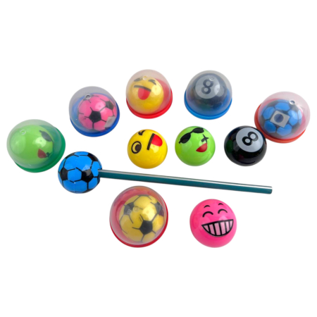Игрушки в капсулах 45 мм Мяч-точилка 100 шт/уп (А)