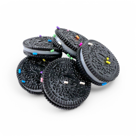 Игрушка сквиш печенье черный (муляж) Ø4 см, 100 шт/упак