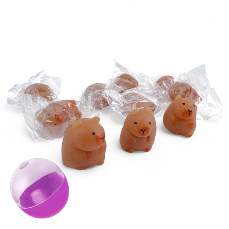 Игрушки в капсулах 34х30 мм Сквиш мини Капибара 250 шт/уп