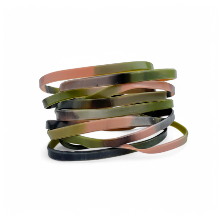 Браслет тонкий (хаки микс), 100 шт.