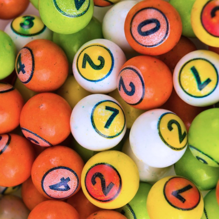 RUSGUM Бильярд с рисунком 24 мм 7*180 штук