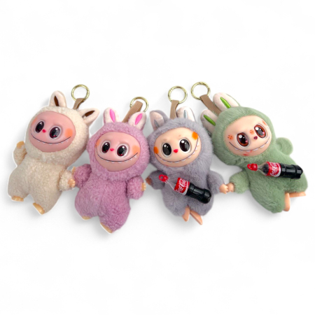 Игрушка-брелок меховой Лабубу, в ассортименте, 12 шт/уп