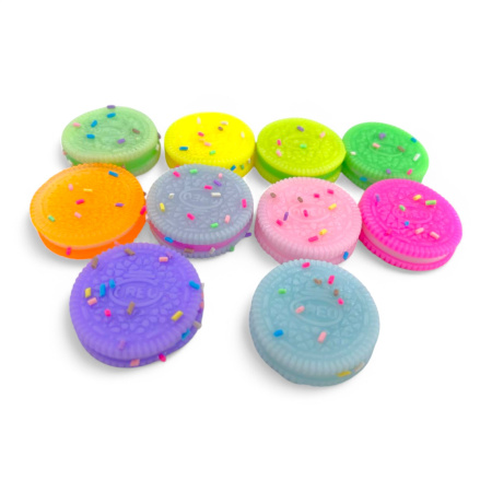Игрушка сквиш печенье ЦВЕТНОЕ (муляж) Ø4 см 100 шт
