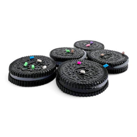 Игрушка сквиш печенье МИНИ ЧЕРНОЕ (муляж) Ø3 см, 200 шт