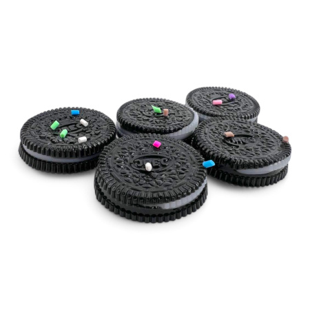 Игрушка сквиш печенье МИНИ ЧЕРНОЕ (муляж) Ø3 см, 200 шт