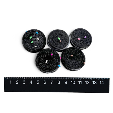 Игрушка сквиш печенье МИНИ ЧЕРНОЕ (муляж) Ø3 см, 200 шт