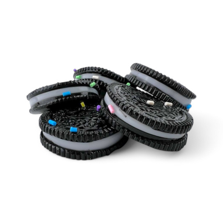 Игрушка сквиш печенье черный (муляж) Ø4 см, 100 шт/упак