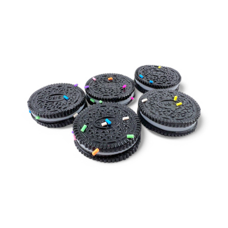 Игрушка сквиш печенье черный (муляж) Ø4 см, 100 шт/упак