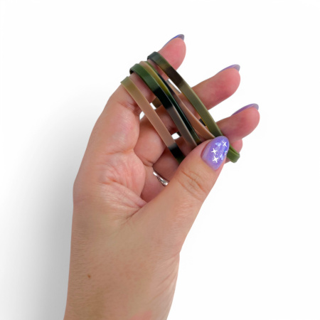 Браслет тонкий (хаки микс), 100 шт.