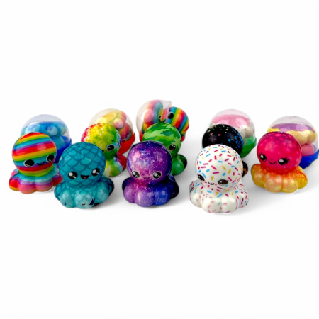 Игрушки в капсулах 45 мм Сквиш ОСЬМИНОЖКА 100шт/уп