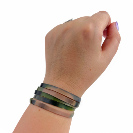 Браслет тонкий (хаки микс), 100 шт.