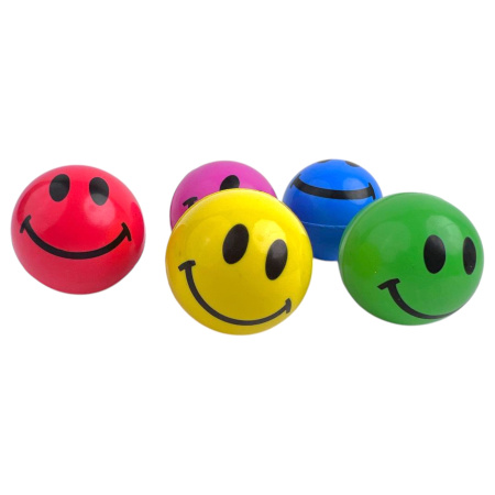Мячи попрыгунчики Смайлики 45мм, набор 5 шт.