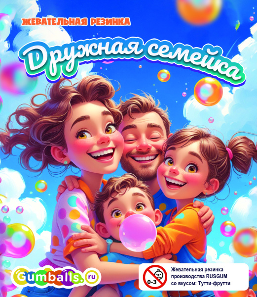 RUSGUM Дружная семейка 24 мм. 7*180 штук