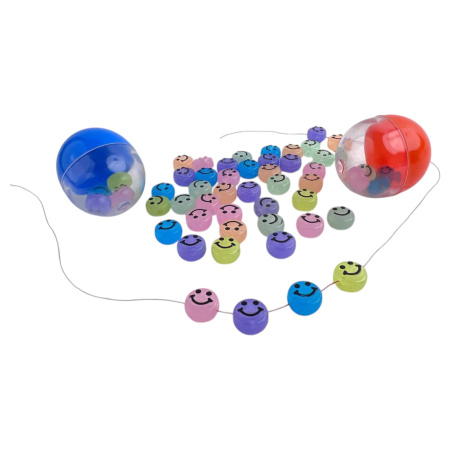 Игрушки в капсулах 34х30 мм Бусинки Смайлы 250 шт/уп